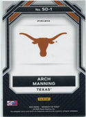 Arch Manning 2025 Panini Prizm NIL University Of Texas Student Orientation Green Shimmer Prizm RC #SO-1