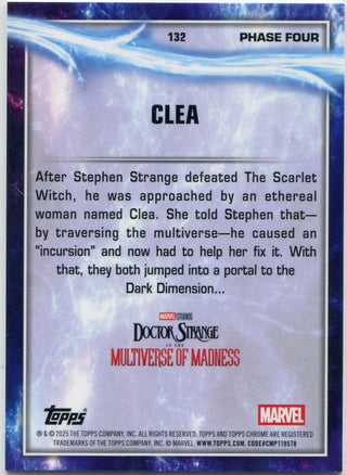 Clea 2025 Topps Chrome Marvel Studios Gold Wave Refractor Card #132 28/50