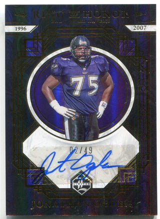 Jonathan Ogden Autographed 2022 Panini Limited Ring of Honor Card /49
