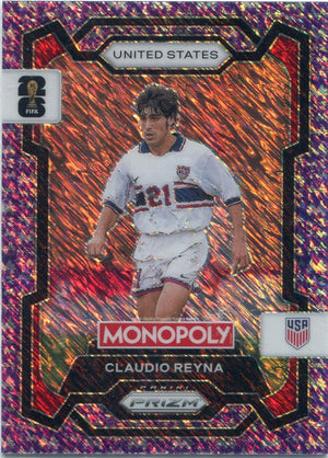 Claudio Reyna 2026 Panini Monopoly Prizm World Cup Big Money Purple Shimmer Prizm Card #49 21/50