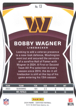 Bobby Wagner 2024 Panini Certified Card #13 #98/349