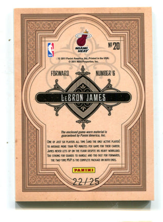Lebron James Panini Gold Mining Gold Standard #20  jersey card 22/25