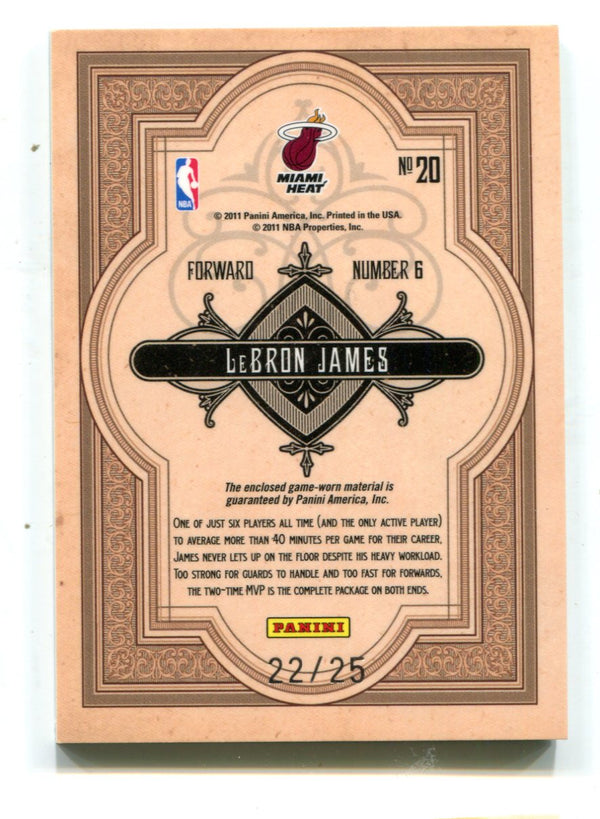 Lebron James Panini Gold Mining Gold Standard #20  jersey card 22/25