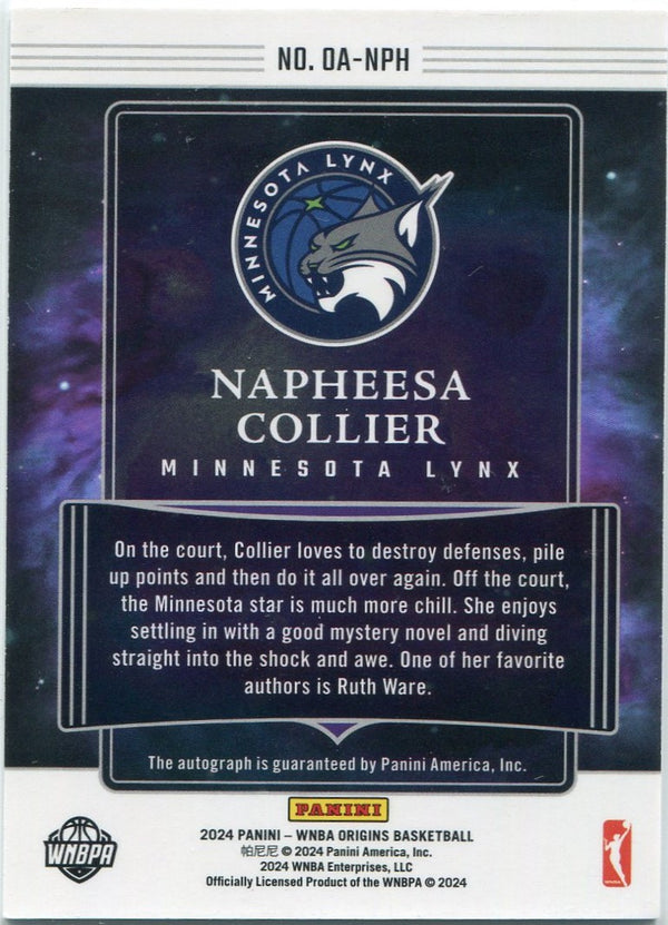 Napheesa Collier 2024 Panini WNBA Origins Autographed Card #OA-NPA