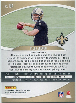 Tyler Shough 2025 Panini Absolute RC #194
