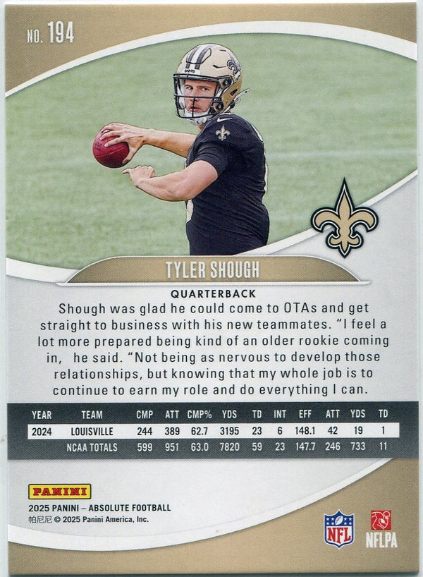 Tyler Shough 2025 Panini Absolute RC #194