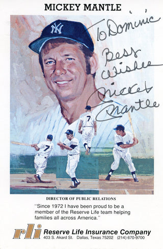 Mickey Mantle Autographed 4x5 Card (JSA)