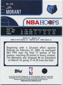 Ja Morant 2025 - 2026 Topps Hoops Pixel Burst Blue Parrallel Card #220 57/149