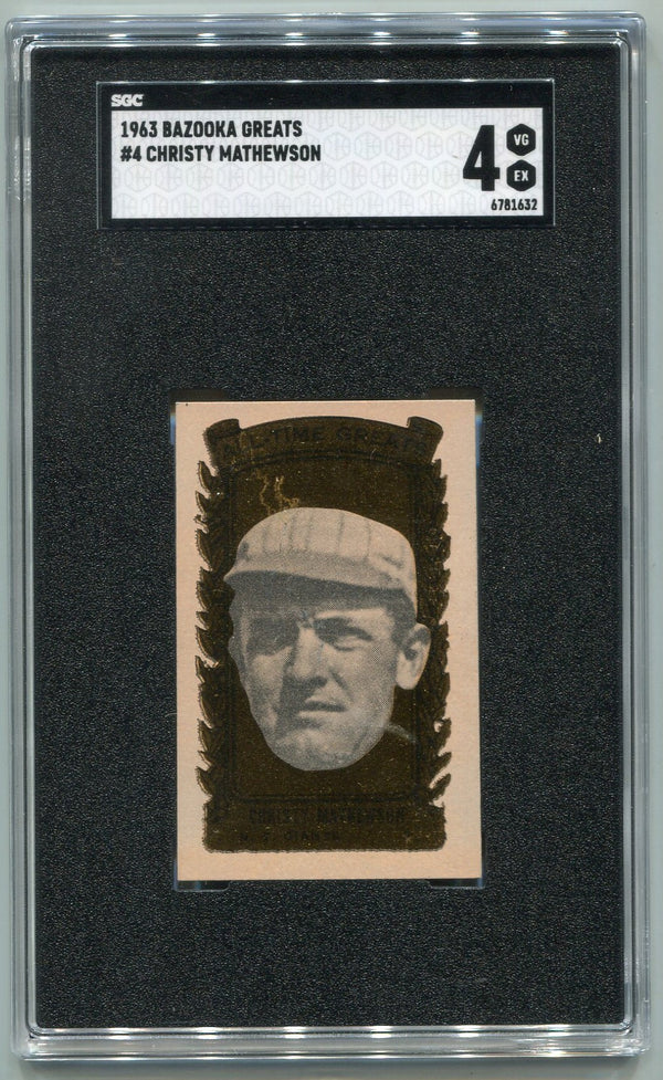 Christy Mathewson 1963 Bazooka Greats Card #4 SGC Graded 4