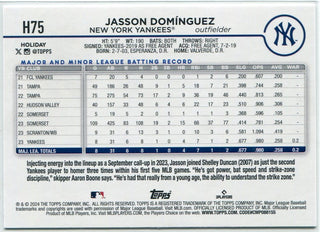 Jasson Dominguez 2024 Topps Holiday Santa Hat SP RC #H75