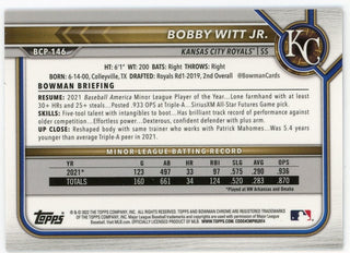 Bobby Witt Jr 2022 Topps Purple Bowman Chrome #BCP-146 Card 142/250