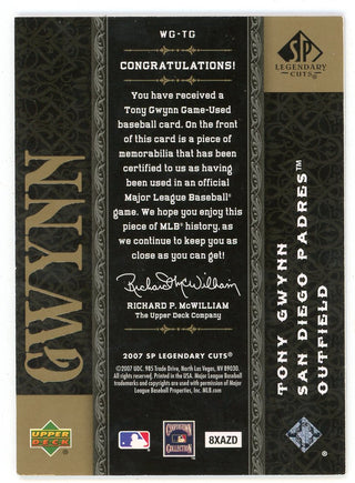 Tony Gwynn 2007 Upper Deck SP Legendary Cuts #WGTG Jersey Card