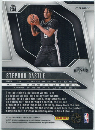 Stephon Castle 2024 - 2025 Panini Prizm Silver Prizm RC #234