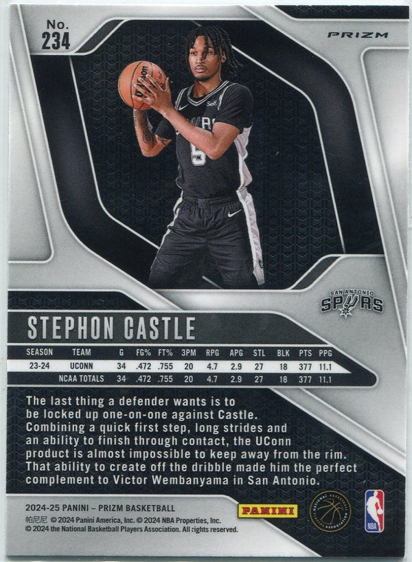 Stephon Castle 2024 - 2025 Panini Prizm Silver Prizm RC #234