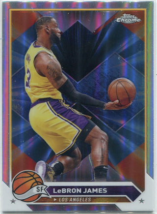 Lebron James 2023 - 2024 Topps Chrome Refractor Card #23