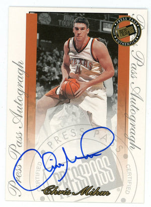 Chris Mihm Autographed 2000 RCI Press Pass Card