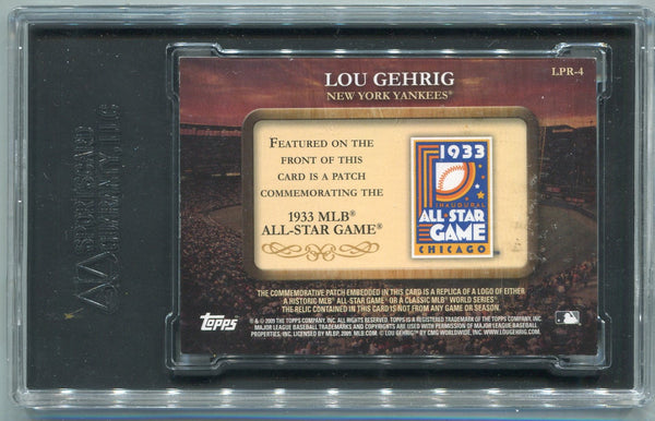 Lpre Card Lou Gehrig 2009 Topps Legends Commemorative Patch Card #LPR-4 SGC Grad ...