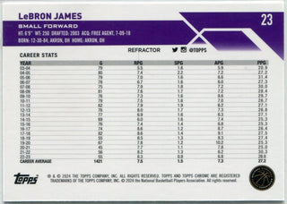Lebron James 2023 - 2024 Topps Chrome Refractor Card #23