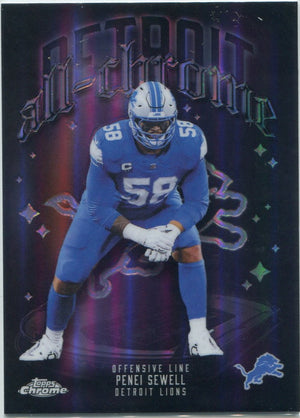 Penei Sewell 2025 Topps Chrome All Chrome Refractor Card #ACT-13