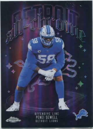 Penei Sewell 2025 Topps Chrome All Chrome Refractor Card #ACT-13