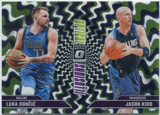 Luka Doncic & Jason Kidd 2024 - 2025 Panini Donruss Optic Optical Illusions Card #1