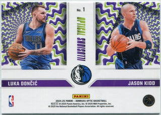 Luka Doncic & Jason Kidd 2024 - 2025 Panini Donruss Optic Optical Illusions Card #1