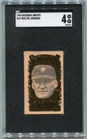 Walter Johnson 1963 Bazooka Greats Card #12 SGC Graded 4