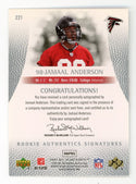 Jamaal Anderson 2007 Upper Deck Rookie Authentics Signatures #221 Card 0008/1199