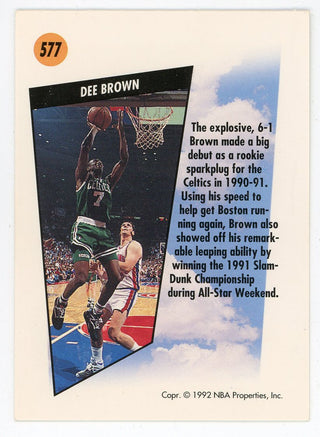 Dee Brown Autographed 1992 Skybox Skymaster #577
