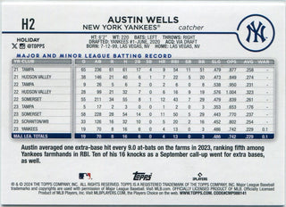Austin Wells 2024 Topps Holiday Evergreen Tree SP RC #H2