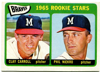 1965 Topps Rookie Stars Braves Clay Carroll Phil Niekro