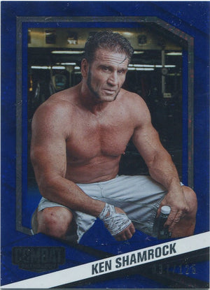 Ken Shamrock 2025 Panini Combat Anthology Blue Fireworks Parallel Card #18 37/125