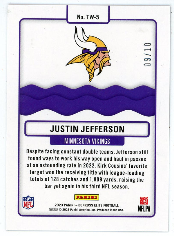 Justin Jefferson 2023 Panini Donruss Elite Title Waves #TW-5 /10