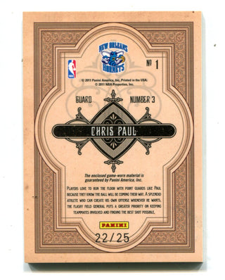 Chris Paul 2011 Panini Gold Standard Gold Mining 1 Jersey Card /25