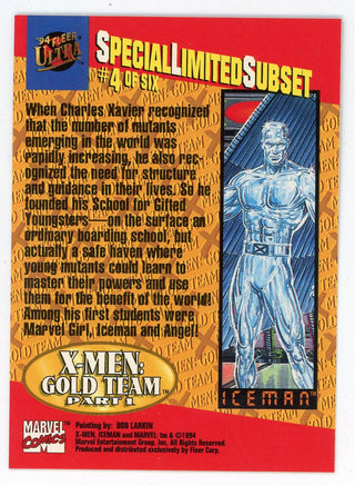 Iceman X-Men Gold Team Pt. 1 994 Fleer Ultra Special Limited Subset #4 of SIX