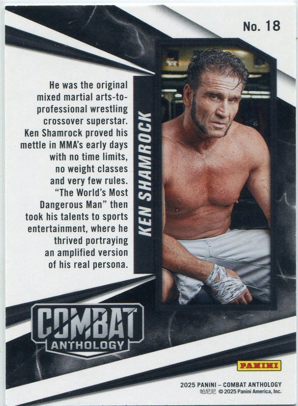 Ken Shamrock 2025 Panini Combat Anthology Blue Fireworks Parallel Card #18 37/125