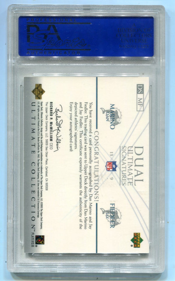 Dan Marino/Jay Fiedler Upper Deck Ultimate Signatures Auto Card PSA 8 01/25