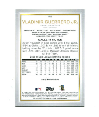 Vladimir Guerrero Jr 2019 Topps Gallery #98 Card