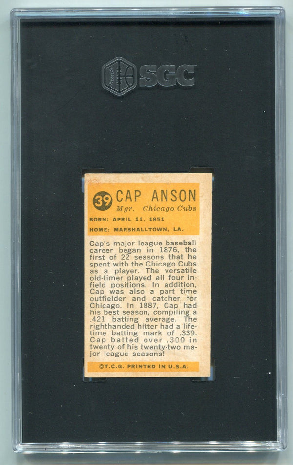 Cap Anson 1963 Bazooka Greats Card #39 SGC Graded 3