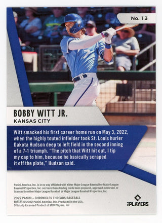 Bobby Witt Jr 2022 Panini Threads Rookie #13 Card