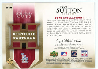 Don Sutton 2004 Upper Deck Historic Swatches Patch Relic #HS-DS