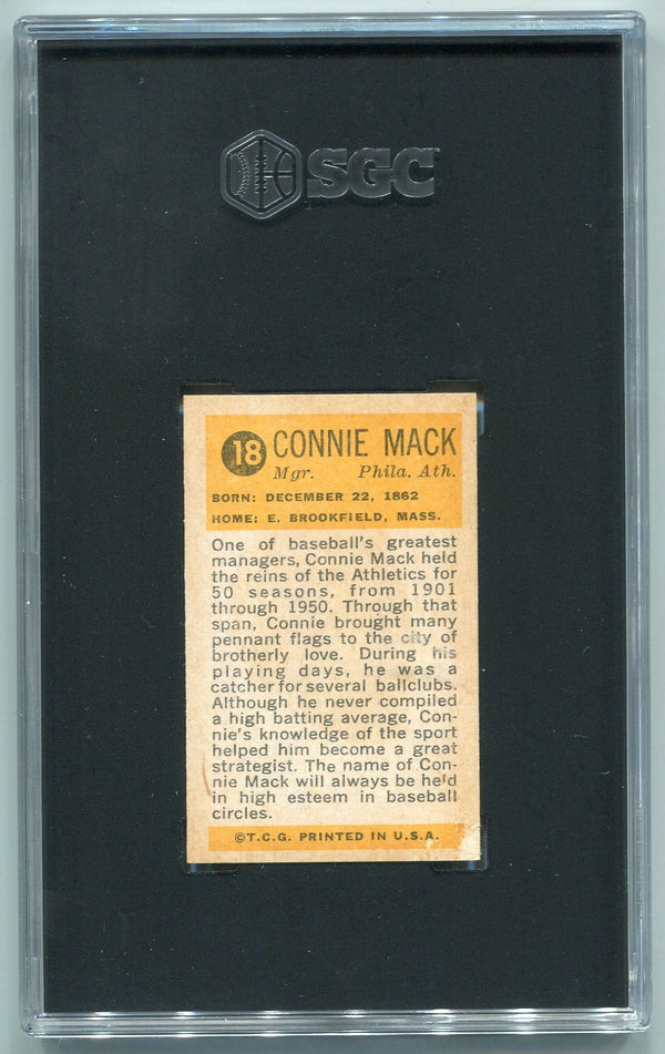 Connie Mack 1963 Bazooka Greats Card #18 SGC Graded 3