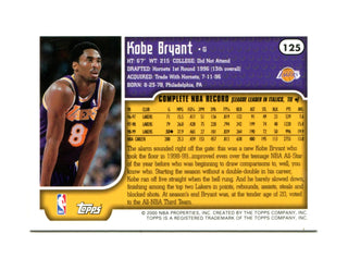 Kobe Bryant 2000 Topps #125 Card