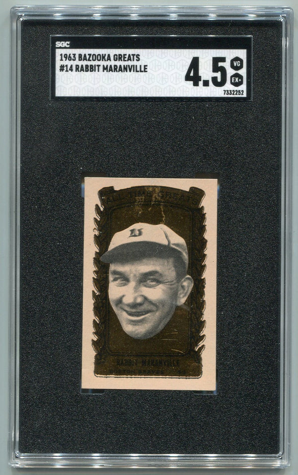 Rabbit Maraville 1963 Bazooka Greats Card #14 SGC Graded 4.5