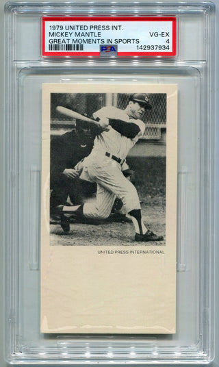 Mickey Mantle 1979 United Press International Great Moments In Sports Card PSA Graded 4