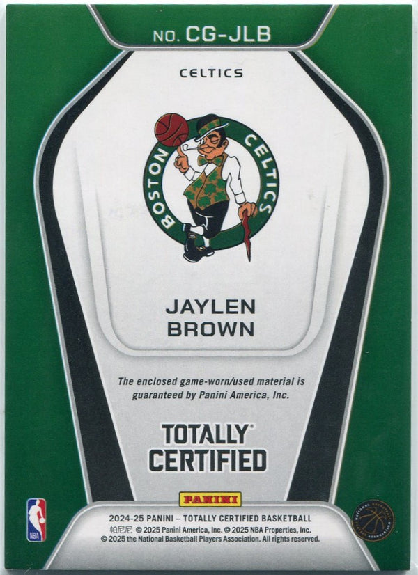 Jaylen Brown 2024 - 2025 Panini Totally Certified Jersey Card #CG-JLB