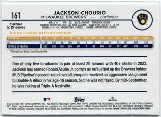 Jackson Chourio 2024 Topps Chrome Pink Refractor RC #161