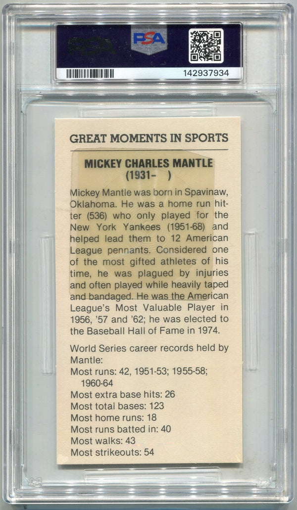 Mickey Mantle 1979 United Press International Great Moments In Sports Card PSA Graded 4