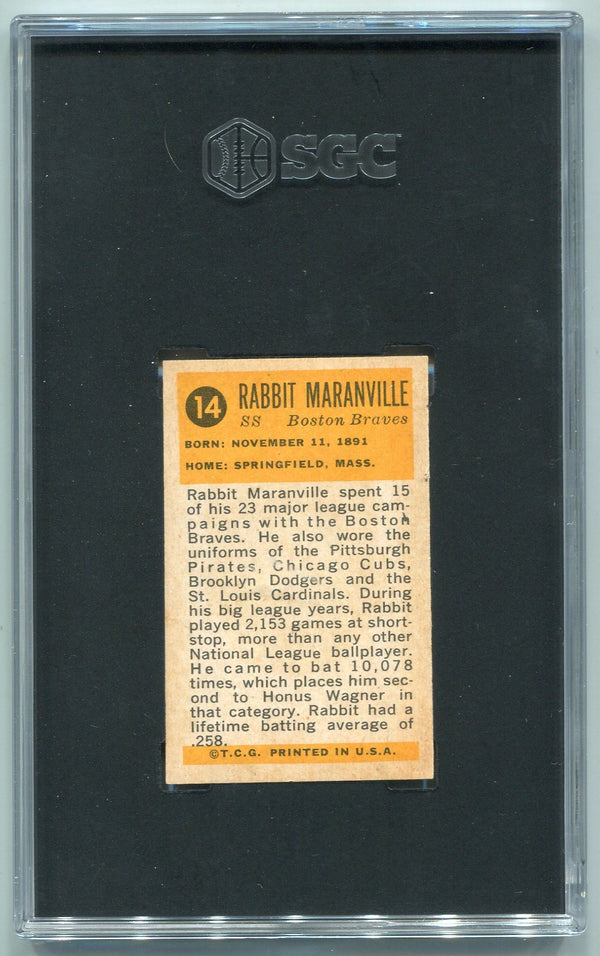 Rabbit Maraville 1963 Bazooka Greats Card #14 SGC Graded 4.5