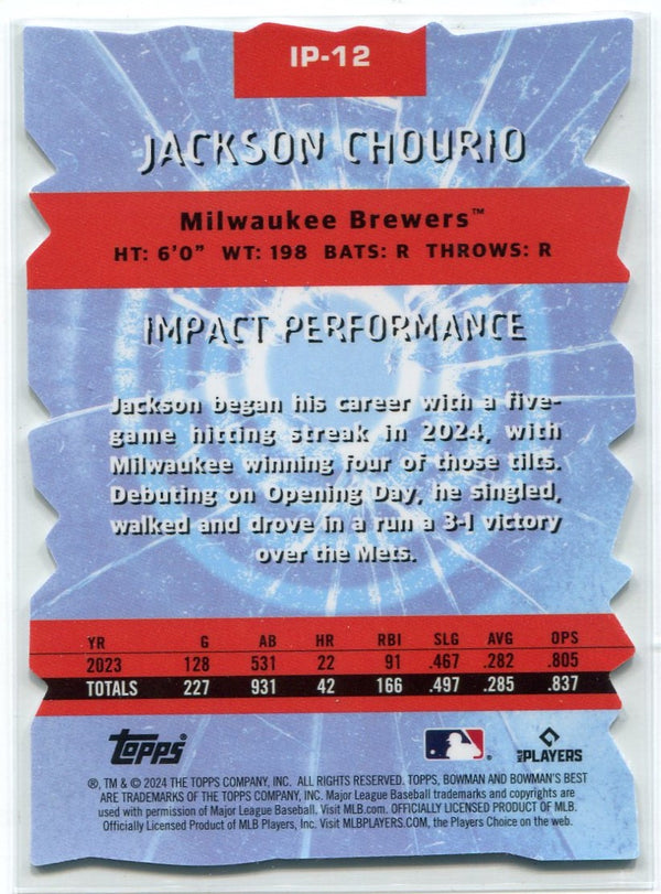 Jackson Chourio 2024 Bowman's Best Impact Players Die-Cut RC #IP-12